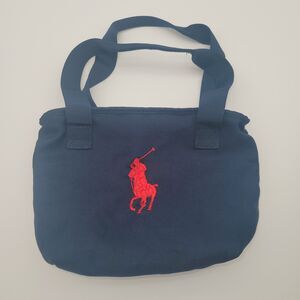 Polo Ralph Lauren Classic Pony Insulated Lunch Tote Newport Navy Blue Red Logo